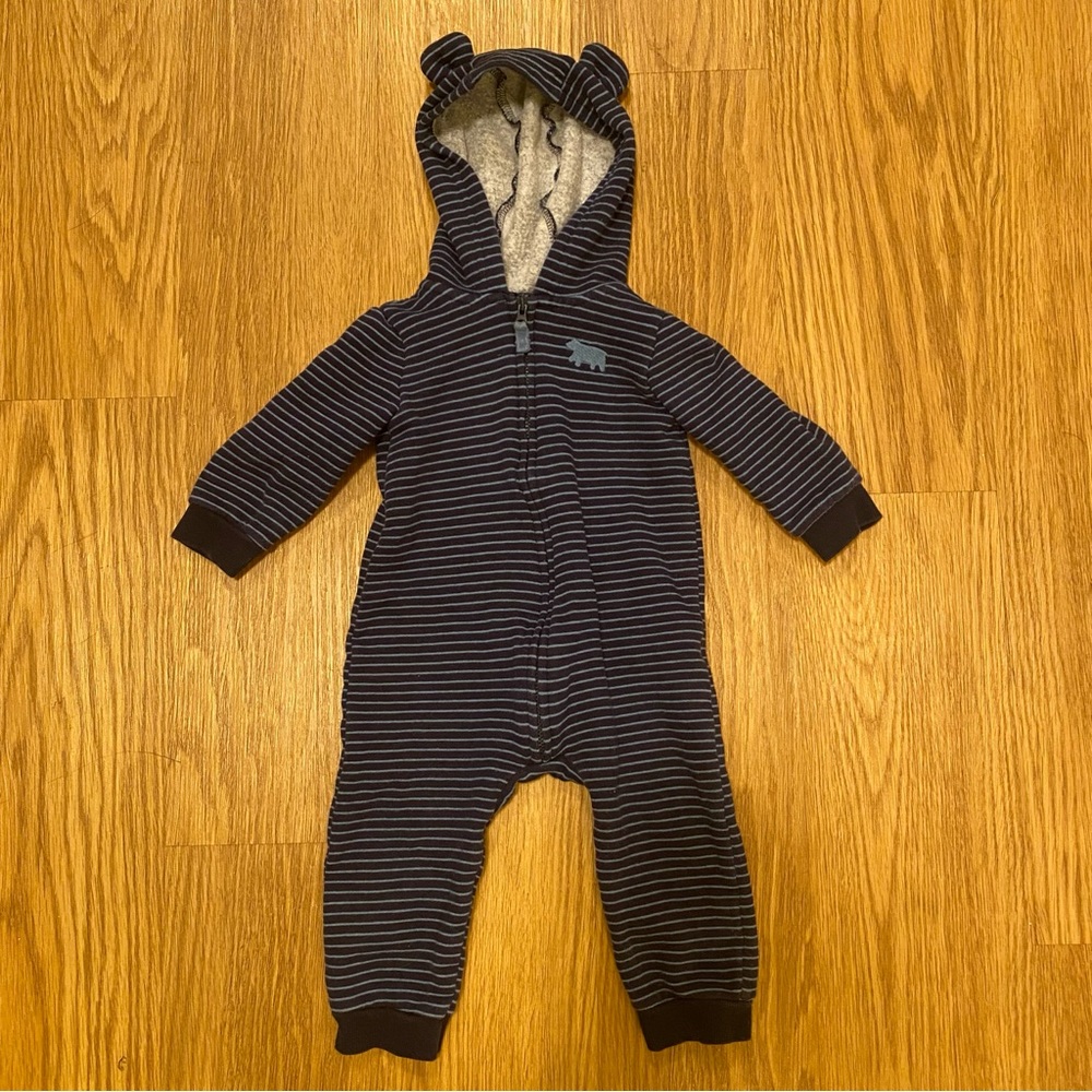 Carter’s Striped Hooded Bear Jumpsuit